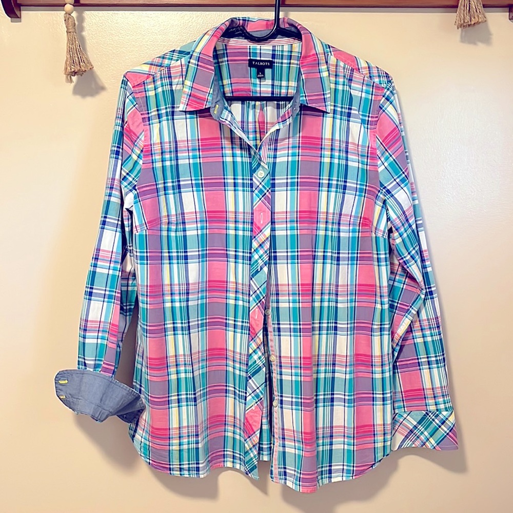 Talbots cotton button front shirt